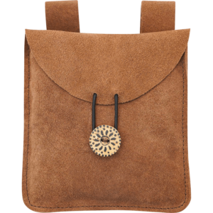 Large Suede Pouch - Brown