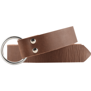 Leather Medieval Ring Belt - Brown