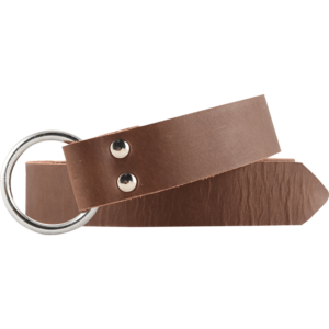 Leather Medieval Ring Belt - Brown