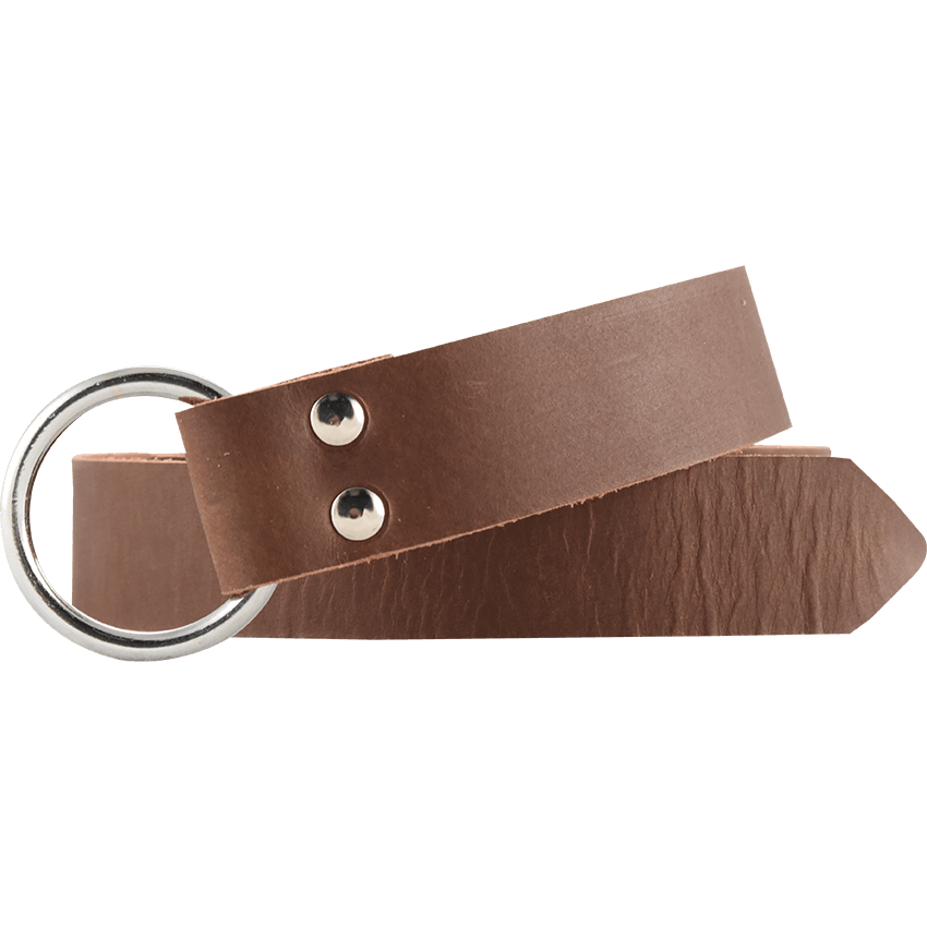 Leather Medieval Ring Belt - Brown - HW-700757 - LARP Distribution