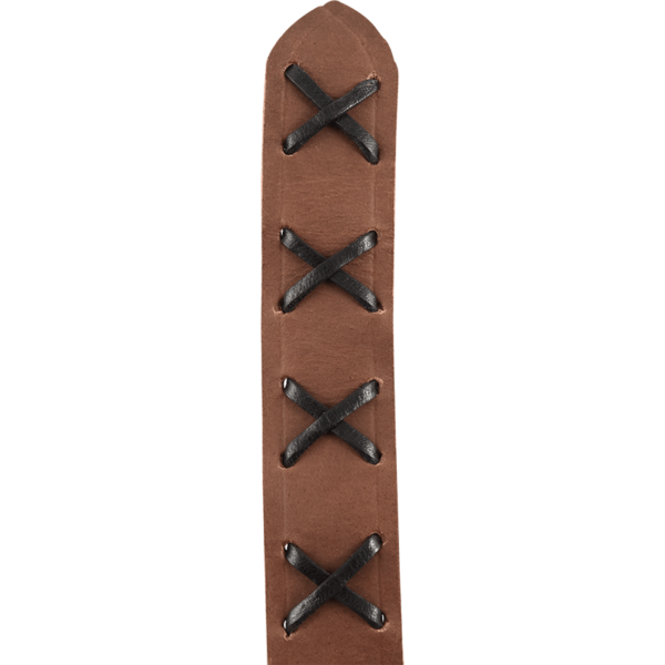 Laced Leather Ring Belt - Brown with Black