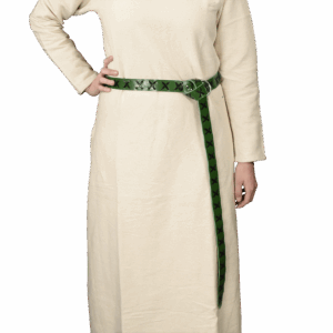 Laced Leather Ring Belt - Green with Black