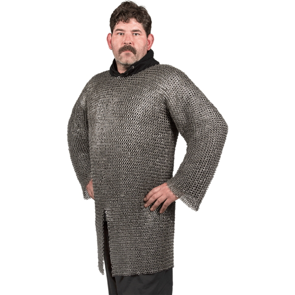 Round Ring Round Riveted Chainmail Hauberk