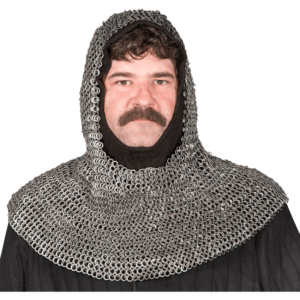 Round Ring Round Riveted Chainmail Coif