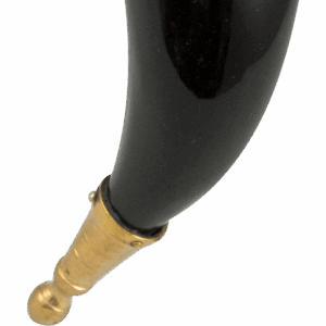 Brass Tipped Viking Drinking Horn with Leather Holder