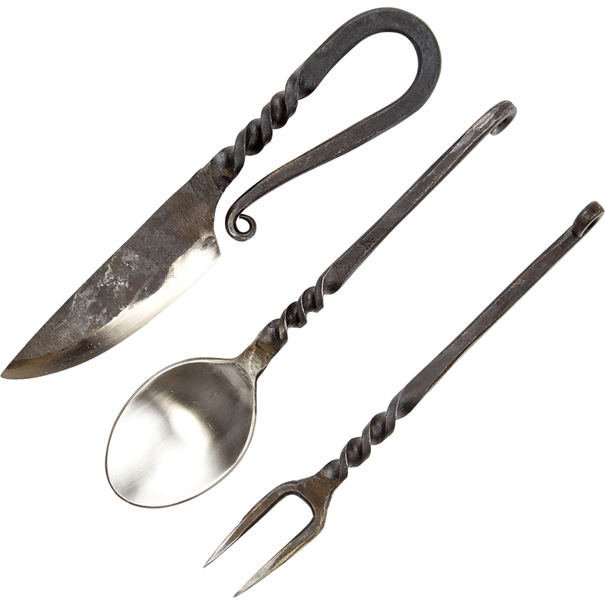 Bone Handle Cutlery Set with Sheath - HW-701339 - LARP Distribution