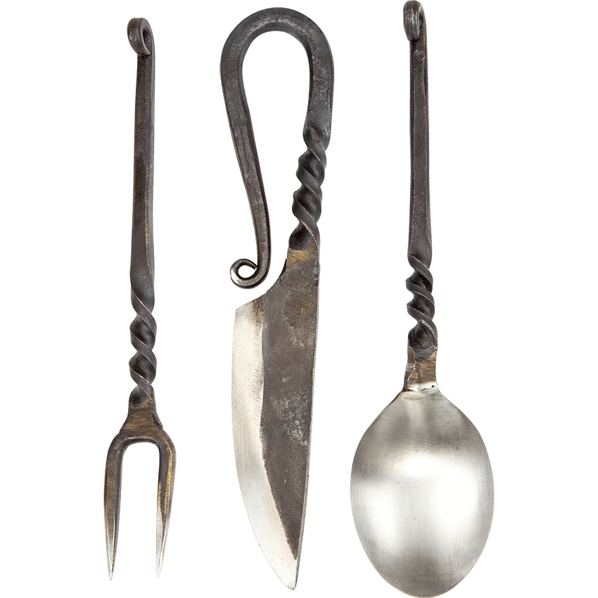 Hand Forged Cutlery Set, Viking Silverware, Medieval, SCA, Creative  Anachronism 