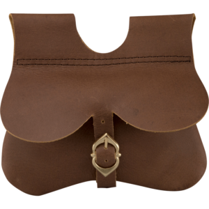 Leather Medieval Kidney Pouch - Brown