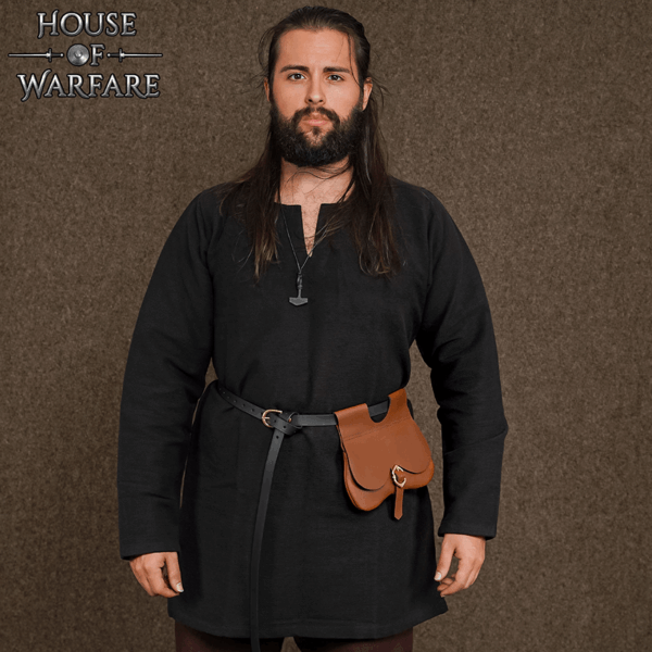 Leather Medieval Kidney Pouch - Brown