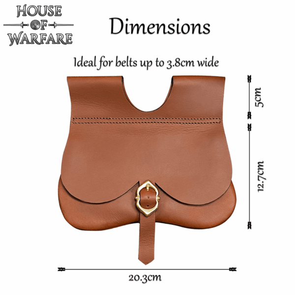 Leather Medieval Kidney Pouch - Brown