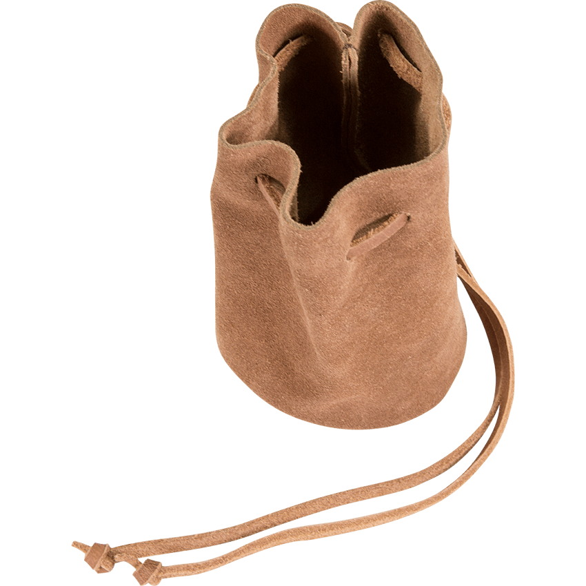 Brown Leather Drawstring Pouch HW700851 LARP Distribution