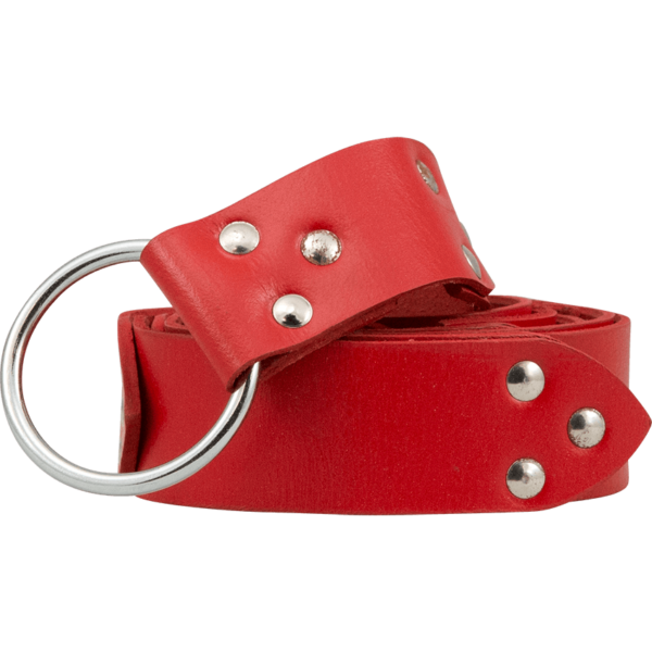 Fighters Leather Ring Belt - Red