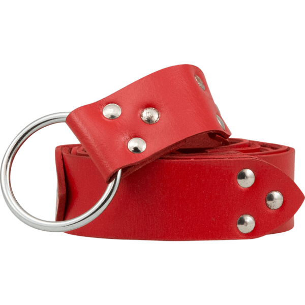 Fighters Leather Ring Belt - Red