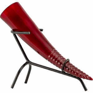 Red Decorative Horn with Stand