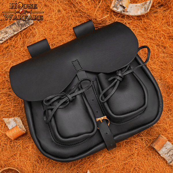 Leather Flap Bag with Pocket