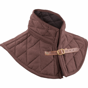 Brass Buckle Padded Collar - Brown