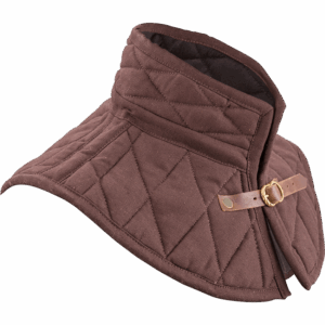 Brass Buckle Padded Collar - Brown