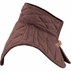 Brass Buckle Padded Collar - Brown