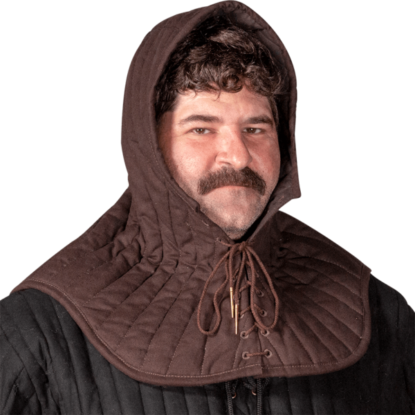 Medieval Padded Coif - Brown