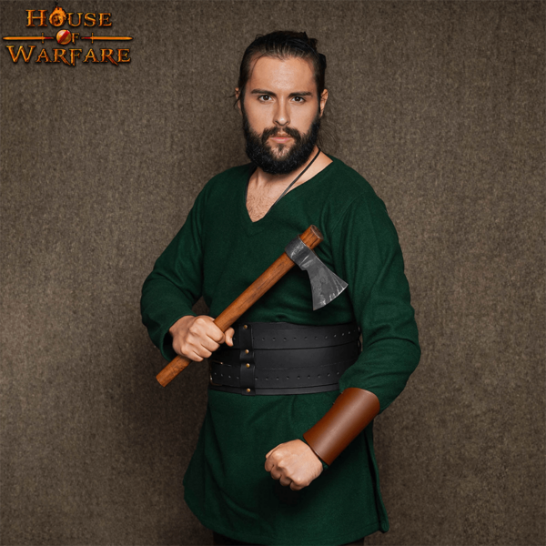Simple Leather Wrist Bracer- Brown