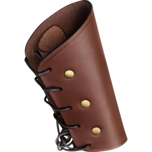 Simple Leather Wrist Bracer- Brown