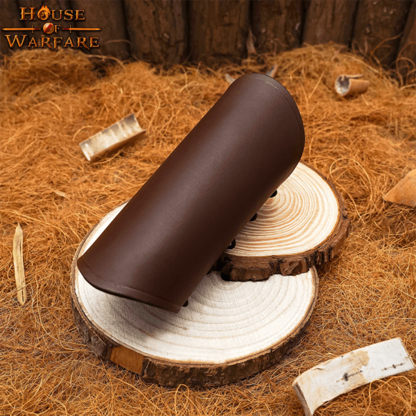 Simple Leather Wrist Bracer- Brown