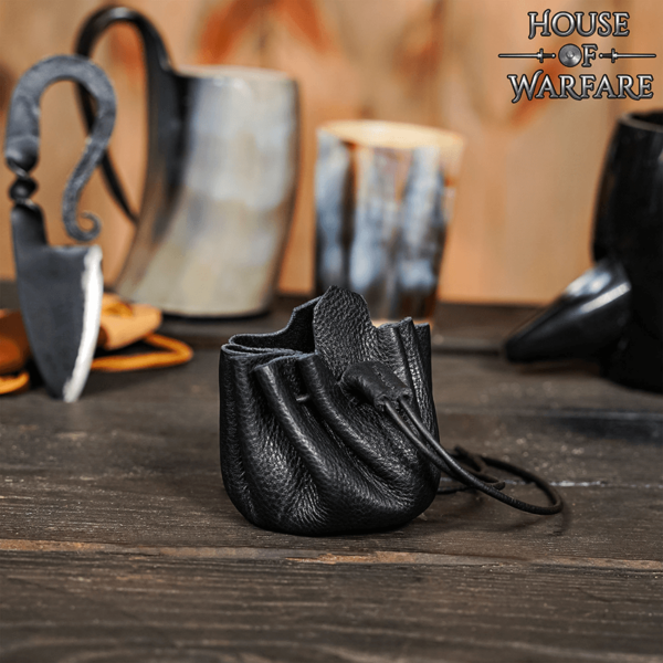 Small Leather Coin Purse - Black
