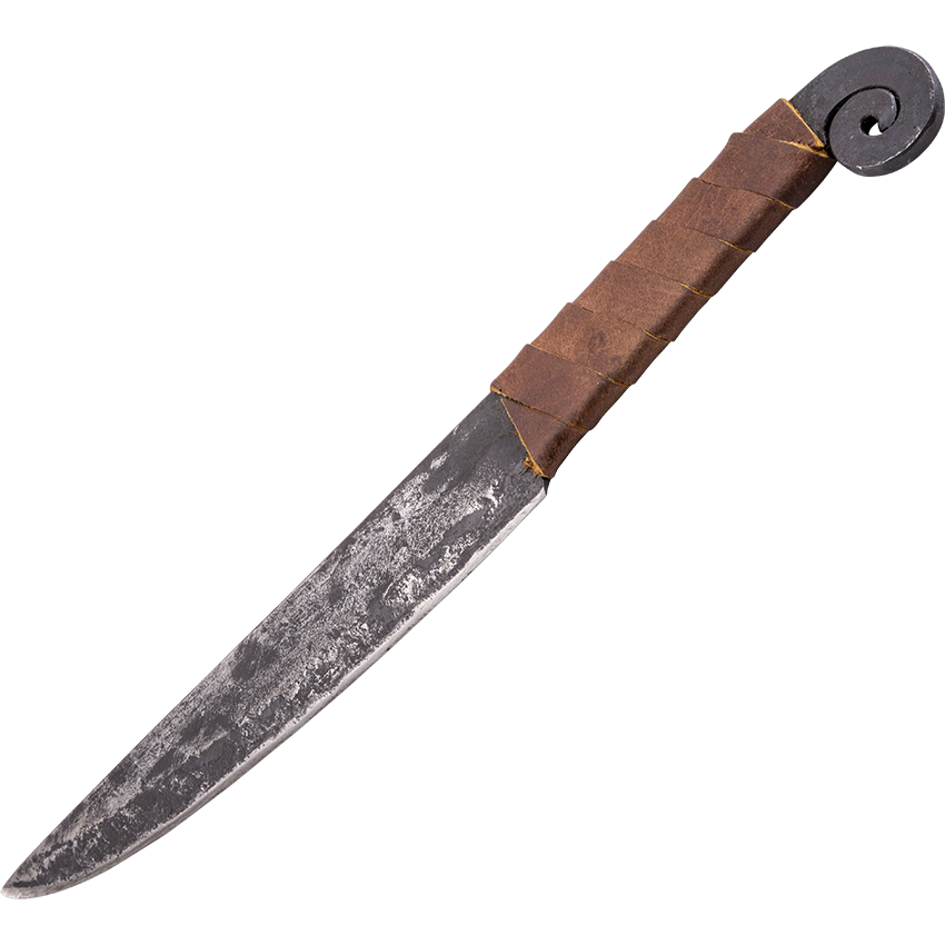 A small knife inspired by the germanic iron age. The grip is made from bog  oak that I think may be around 2000 years old, which dates to the time  period the