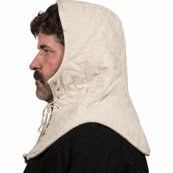 Medieval Padded Coif- Ecru