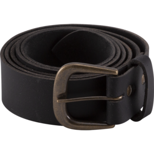 Knights Simple Medieval Leather Belt - Black