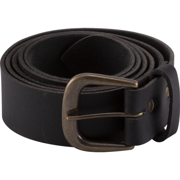 Knights Simple Medieval Leather Belt - Black