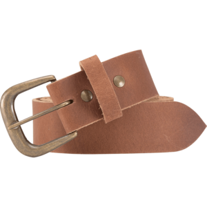 Knights Simple Medieval Leather Belt - Brown