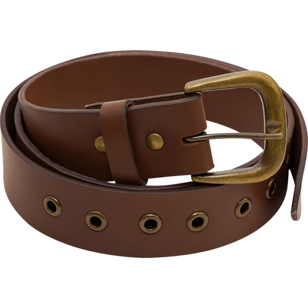 Knights Simple Medieval Leather Belt - Brown