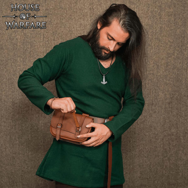 Large Merchant Leather Bag - Brown