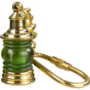 Brass Lantern Keychain - Green