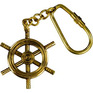 Brass Ship Wheel Keychain