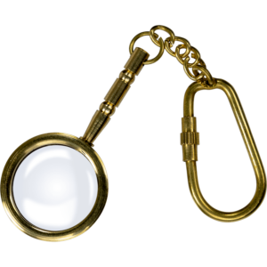 Brass Magnifying Glass Keychain