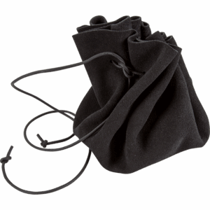 Leather Drawstring Pouch - Black