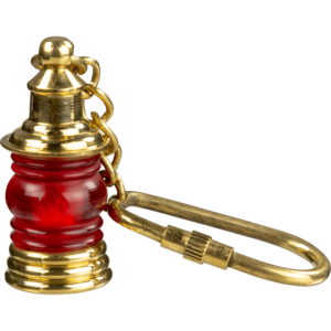 Brass Lantern Keychain - Red
