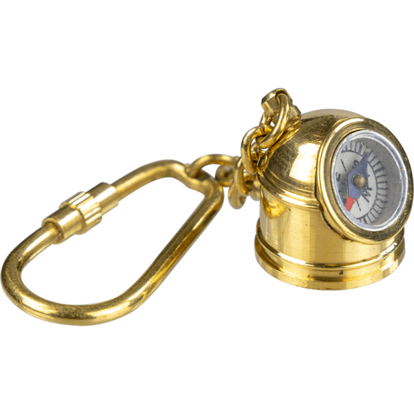 Brass Diving Helmet Compass Keychain