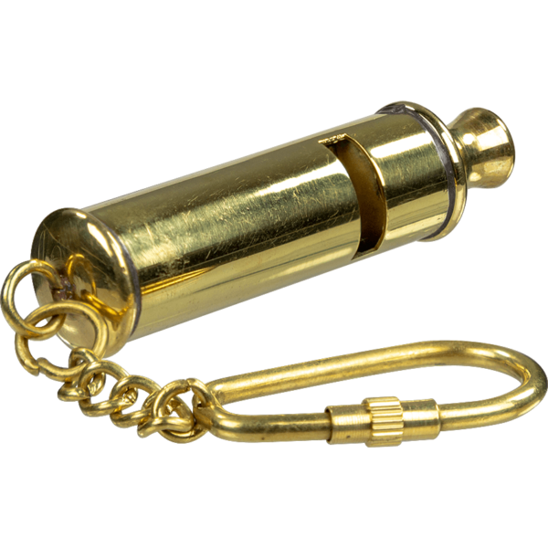 Brass Scout's Whistle Keychain