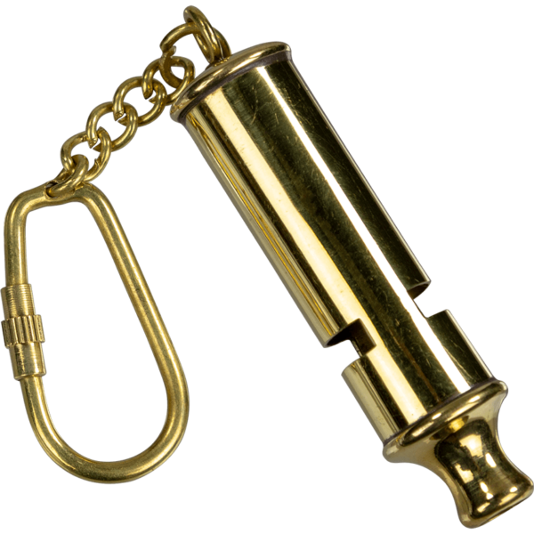 Brass Scout's Whistle Keychain