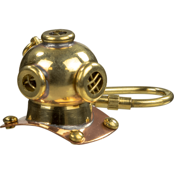Brass Diving Helmet Keychain