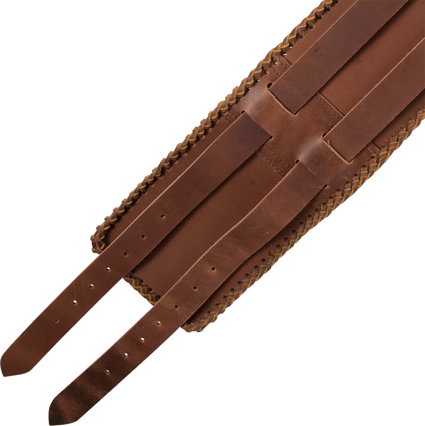 Laced Leather Wide Belt - Brown - HW-701323 - LARP Distribution