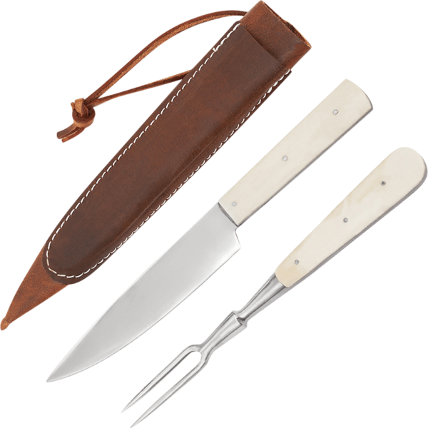 Bone Handle Cutlery Set with Sheath