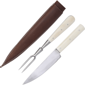 Bone Handle Cutlery Set with Sheath