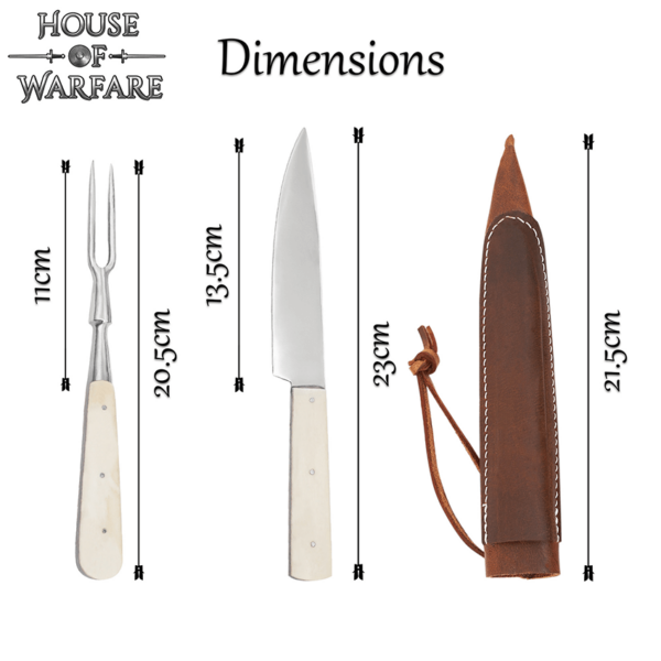 Bone Handle Cutlery Set with Sheath