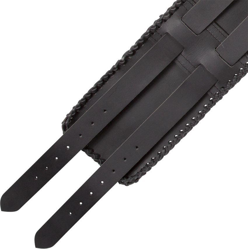 Double Ring Leather Belt - Black - HW-700450 - LARP Distribution