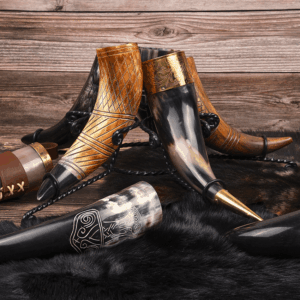 Five Drinking Horn Display Stand