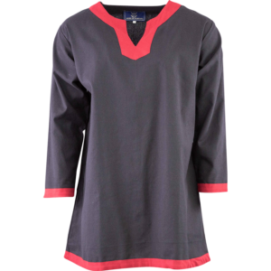 Basic Medieval Tunic - Black with Red